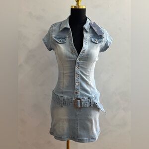 Denim Button-Down Dress